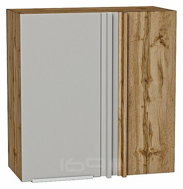 Шкаф верхний прямой угловой Фьюжн Silky Light Grey Дуб Вотан 716*700*345