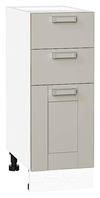 Шкаф нижний с 3-мя ящиками Лофт Grey Silk/Белый 816*300*480