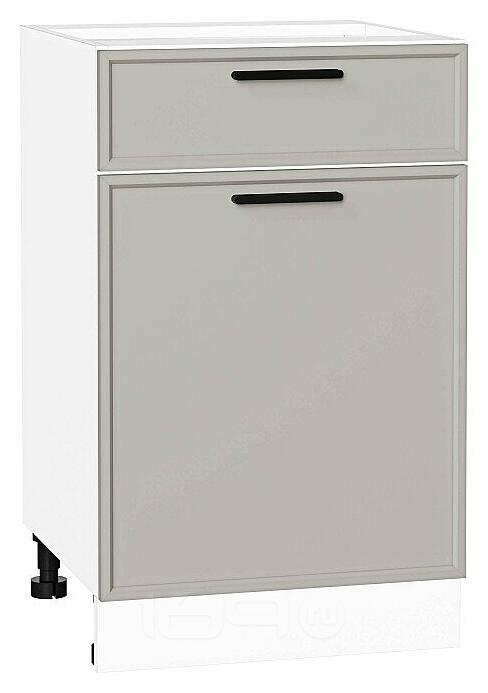 Шкаф нижний с 1-ой дверцей и ящиком Фрейм Grey Silk Белый 816*500*484
