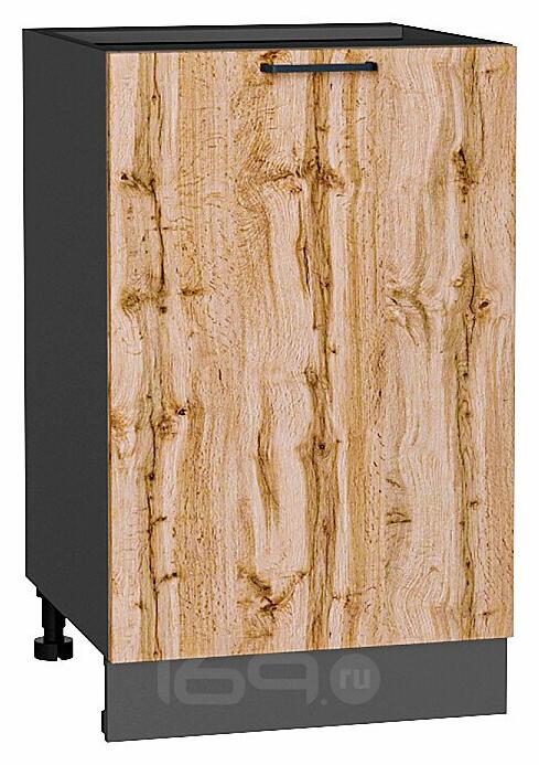 Шкаф нижний с 1-ой дверцей Флэт Wotan Oak 2S/Graphite 816*500*478