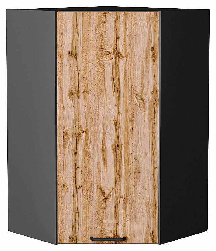 Шкаф верхний угловой Флэт Wotan Oak 2S/Graphite 920*600*600