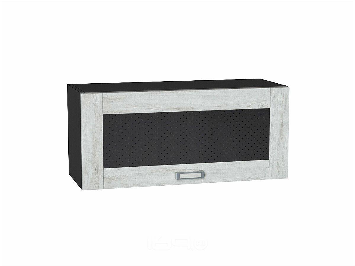 Шкаф верхний горизонтальный остекленный Лофт Nordic Oak/Graphite 358*800*320