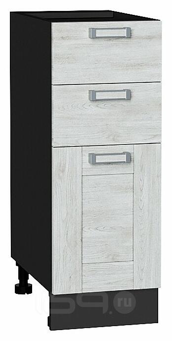 Шкаф нижний с 3-мя ящиками Лофт Nordic Oak/Graphite 816*300*480