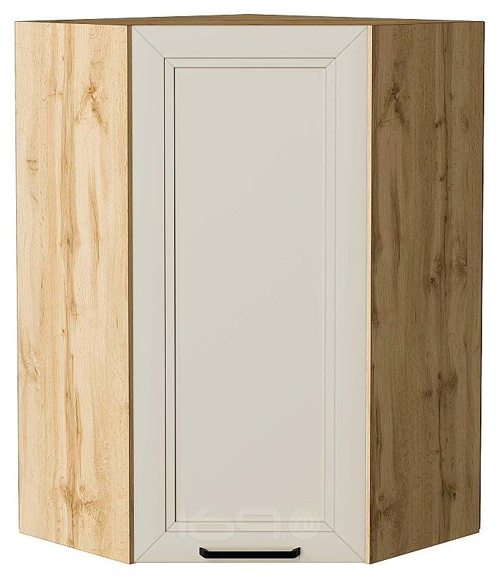 Шкаф верхний угловой Нео Cream Silk/Дуб Вотан 920*600*600
