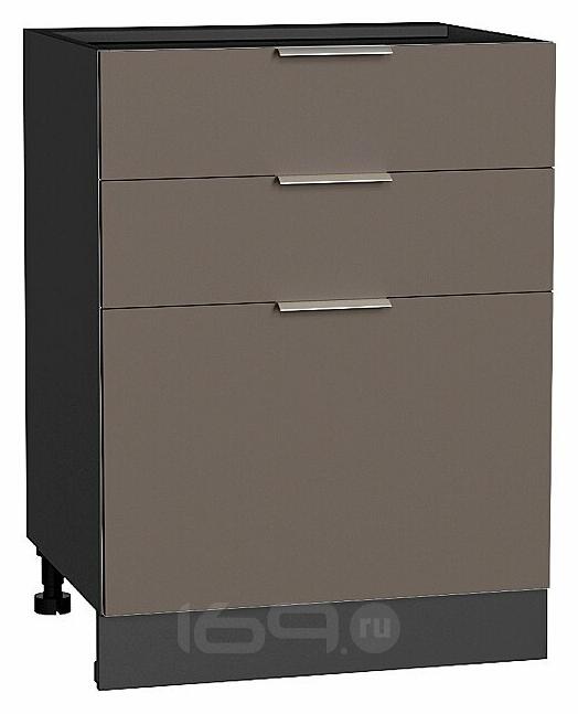Шкаф нижний с 3-мя ящиками Терра Смоки Софт Graphite 816*600*480