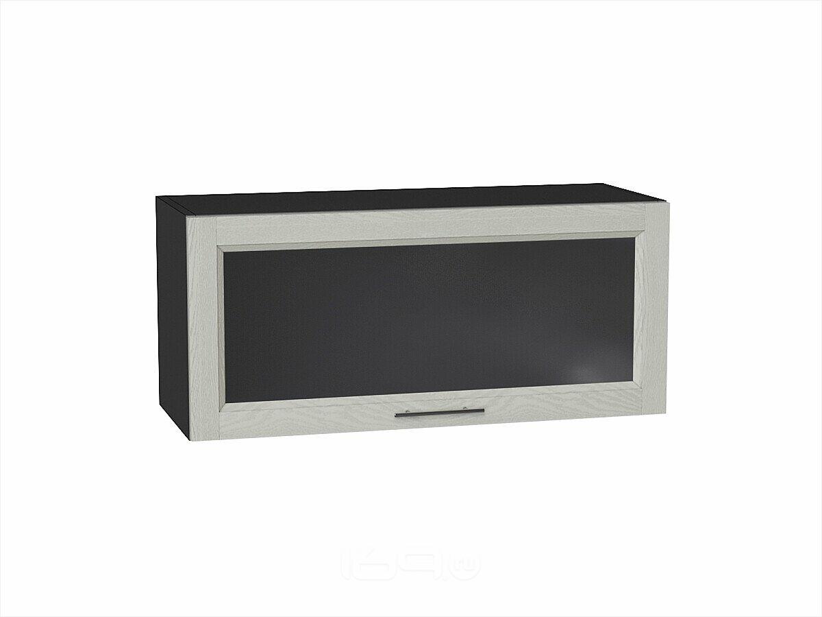Шкаф верхний горизонтальный остекленный Сканди Cappuccino Softwood Graphite 358*800*320
