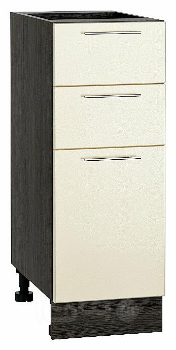 Шкаф нижний с 3-мя ящиками Валерия-М Бежевый металлик Graphite 816*300*478