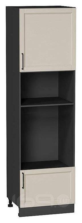 Шкаф пенал с 1-ой дверцей и ящиком под технику Сканди Cream Silkwood/Graphite 2132*600*576