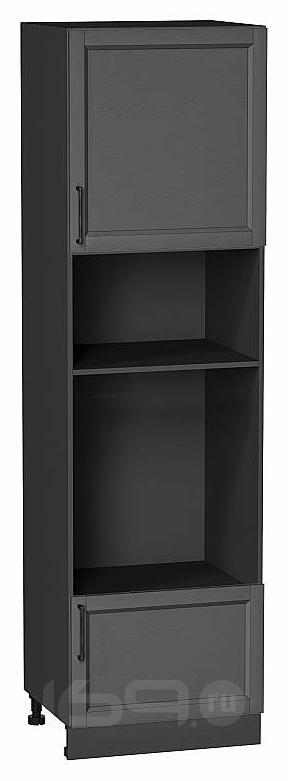 Шкаф пенал с 1-ой дверцей и ящиком под технику Сканди Stormy Silkwood/Graphite 2132*600*576