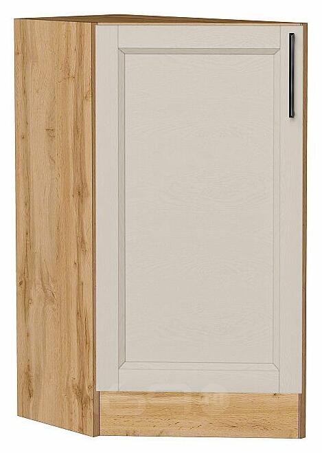 Шкаф нижний торцевой Сканди Cream Silkwood/Дуб Вотан 816*296*554