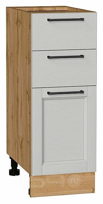Шкаф нижний с 3-мя ящиками Сканди Grey Silkwood/Дуб Вотан 816*300*480