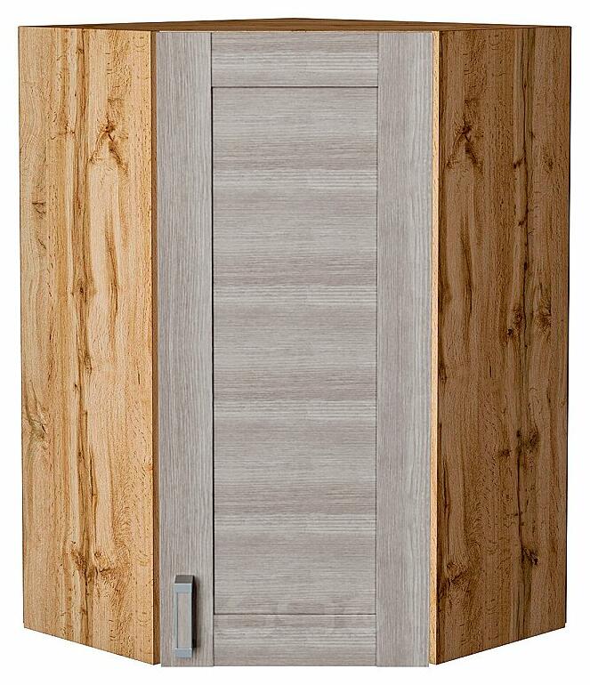 Шкаф верхний угловой Лофт Cappuccino Veralinga Дуб Вотан 920*600*600