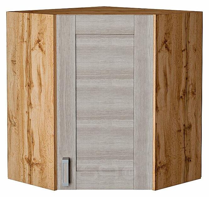 Шкаф верхний угловой Лофт Cappuccino Veralinga Дуб Вотан 716*600*600