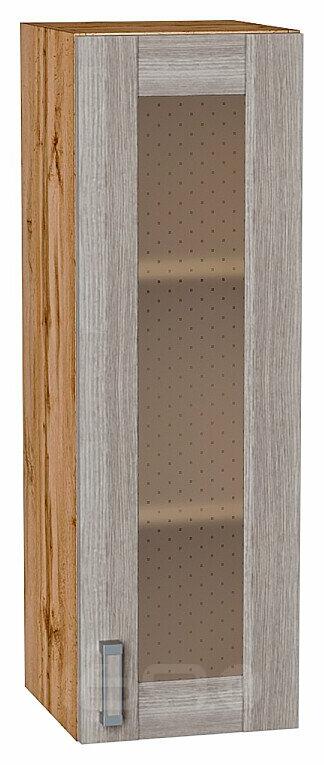 Шкаф верхний с 1-ой остекленной дверцей Лофт Cappuccino Veralinga Дуб Вотан 920*300*320