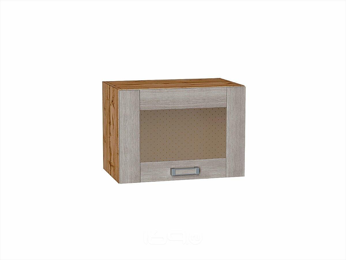 Шкаф верхний горизонтальный остекленный Лофт Cappuccino Veralinga Дуб Вотан 358*500*320