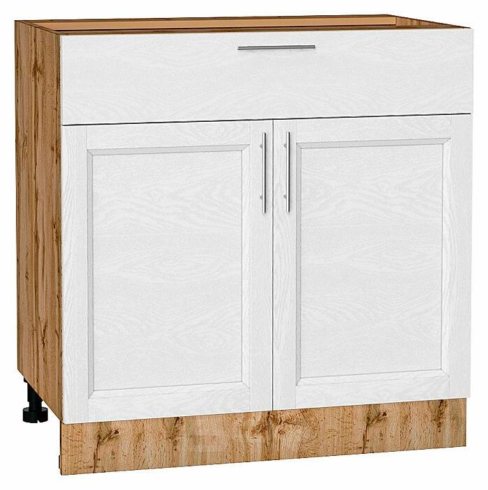 Шкаф нижний с 2-мя дверцами и ящиком Сканди White Softwood Дуб Вотан 816*800*480