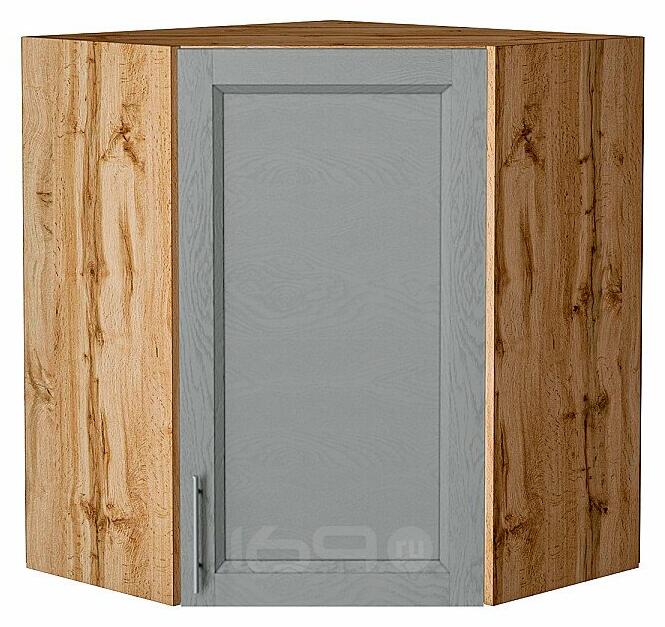 Шкаф верхний угловой Сканди Grey Softwood Дуб Вотан 716*600*600