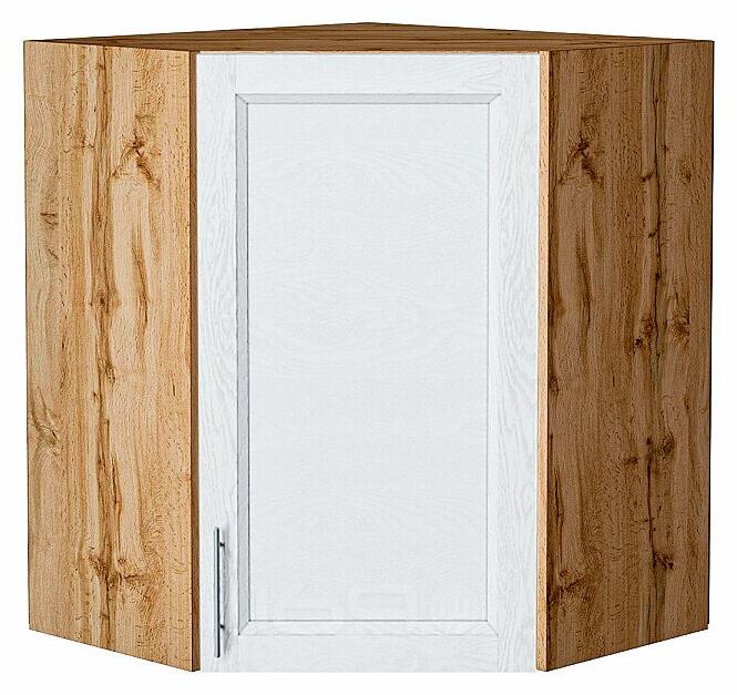 Шкаф верхний угловой Сканди White Softwood Дуб Вотан 716*600*600