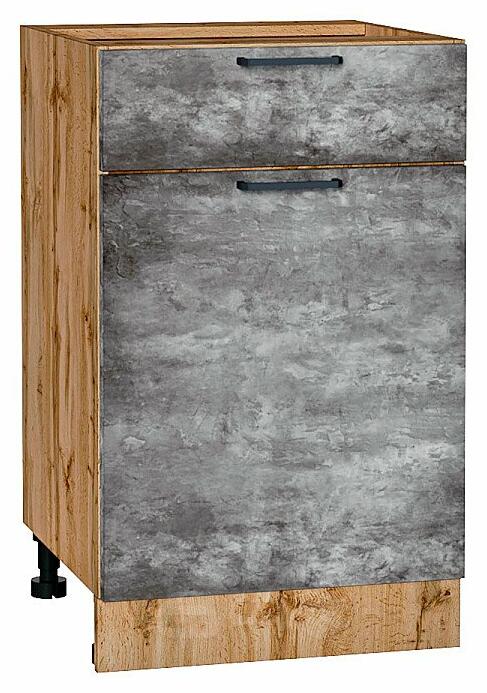 Шкаф нижний с 1-ой дверцей и ящиком Флэт Temple Stone 2S/Дуб Вотан 816*500*478