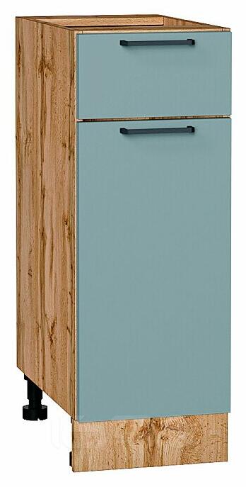 Шкаф нижний с 1-ой дверцей и ящиком Флэт Grey-green In 2S/Дуб Вотан 816*300*478