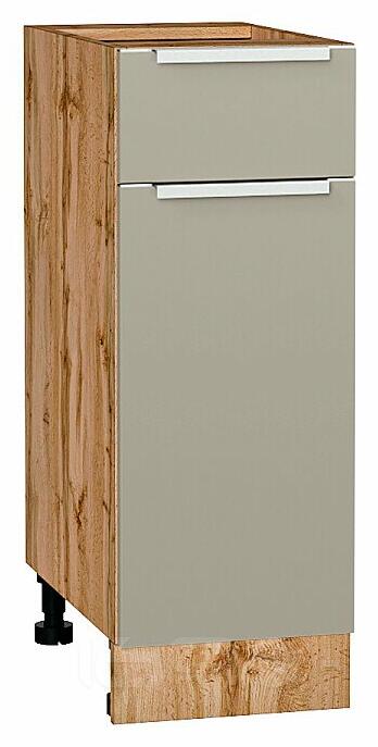 Шкаф нижний с 1-ой дверцей и ящиком Фьюжн Silky Grey Дуб Вотан 816*300*480