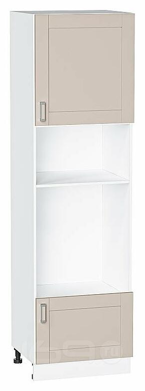 Шкаф пенал с 1-ой дверцей и ящиком под технику Лофт Cream Silk/Белый 2132*600*576