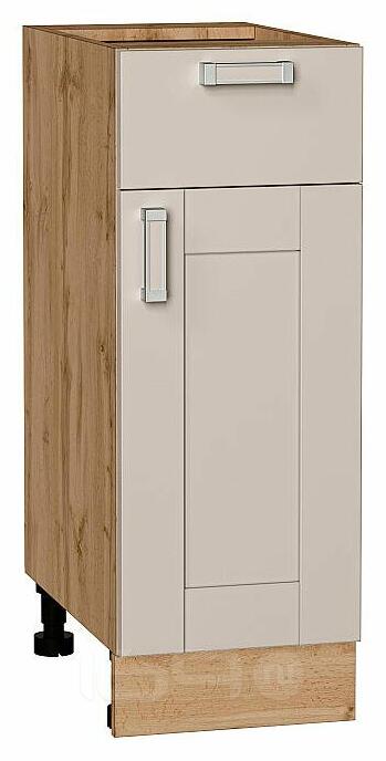 Шкаф нижний с 1-ой дверцей и ящиком Лофт Cream Silk/Дуб Вотан 816*300*480