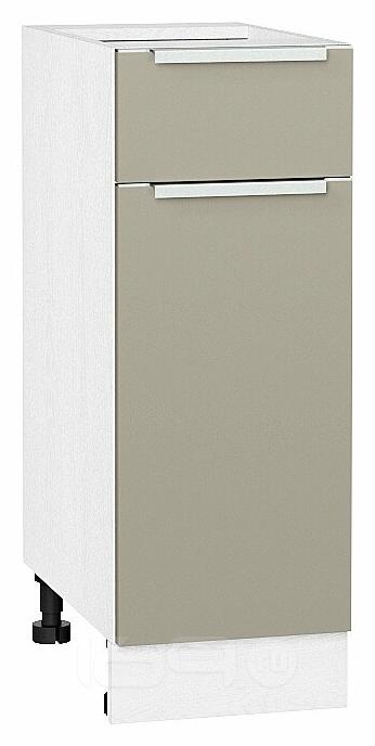 Шкаф нижний с 1-ой дверцей и ящиком Фьюжн Silky Grey Белый 816*300*480