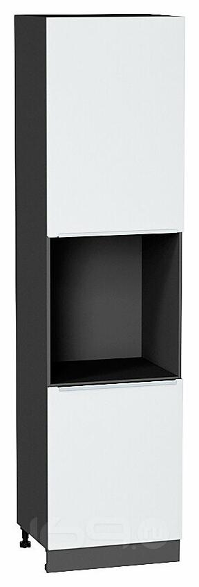 Шкаф пенал с 2-мя дверцами под технику Фьюжн Silky White Graphite 2336*600*576