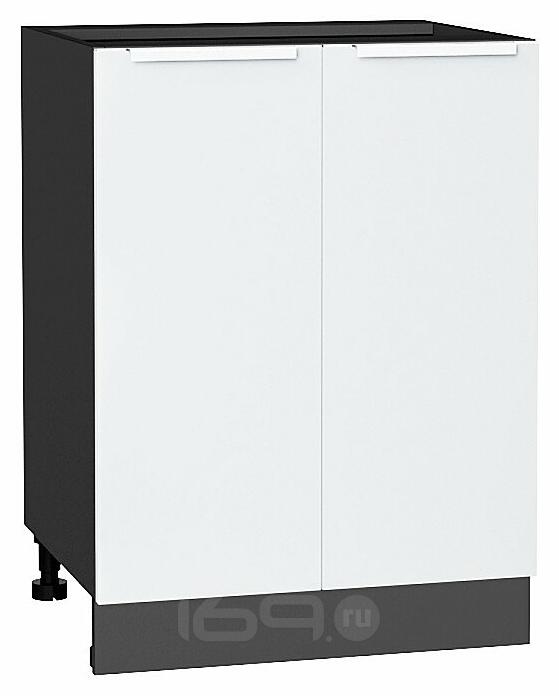 Шкаф нижний с 2-мя дверцами Фьюжн Silky White Graphite 816*600*480