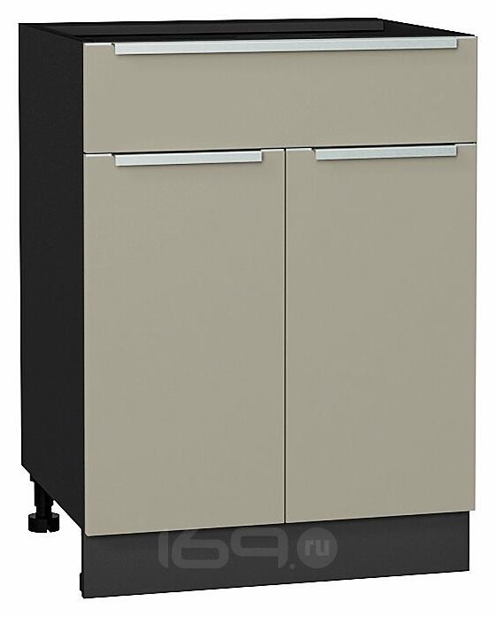 Шкаф нижний с 2-мя дверцами и ящиком Фьюжн Silky Grey Graphite 816*600*480