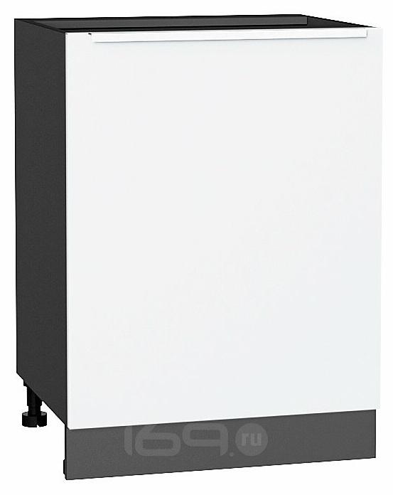 Шкаф нижний с 1-ой дверцей Фьюжн Silky White Graphite 816*600*480