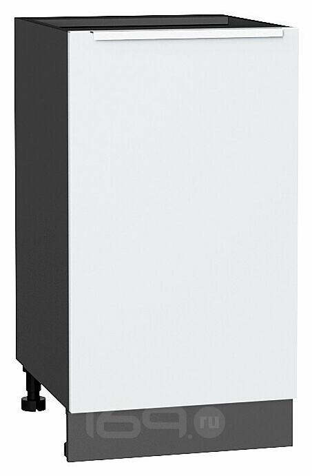 Шкаф нижний с 1-ой дверцей Фьюжн Silky White Graphite 816*450*480