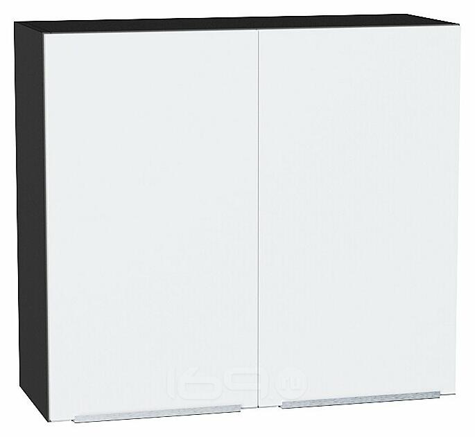 Шкаф верхний с 2-мя дверцами Фьюжн Silky White Graphite 716*800*320