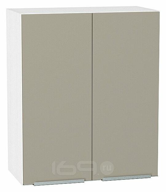 Шкаф верхний с 2-мя дверцами Фьюжн Silky Grey Белый 716*600*320