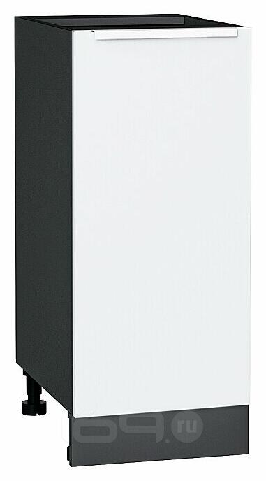 Шкаф нижний с 1-ой дверцей Фьюжн Silky White Graphite 816*350*480