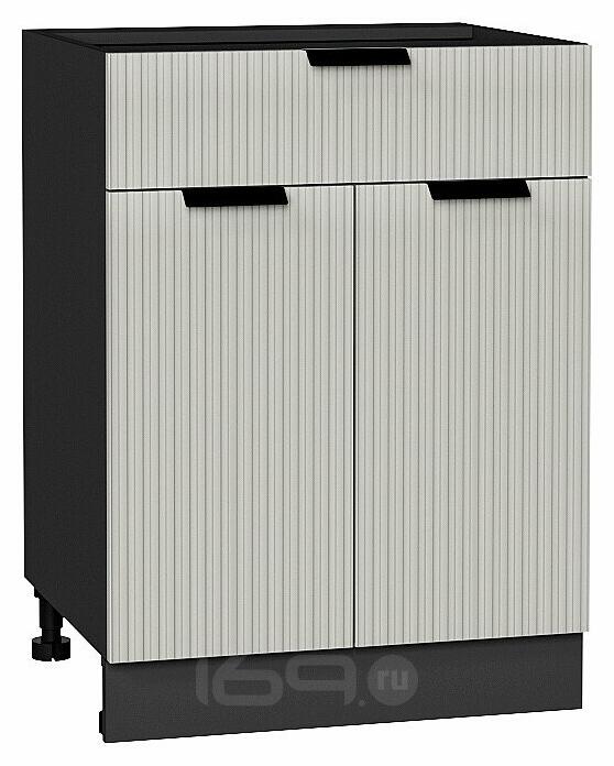 Шкаф нижний с 2-мя дверцами и ящиком Евро Лайн Агат / Graphite 816*600*478