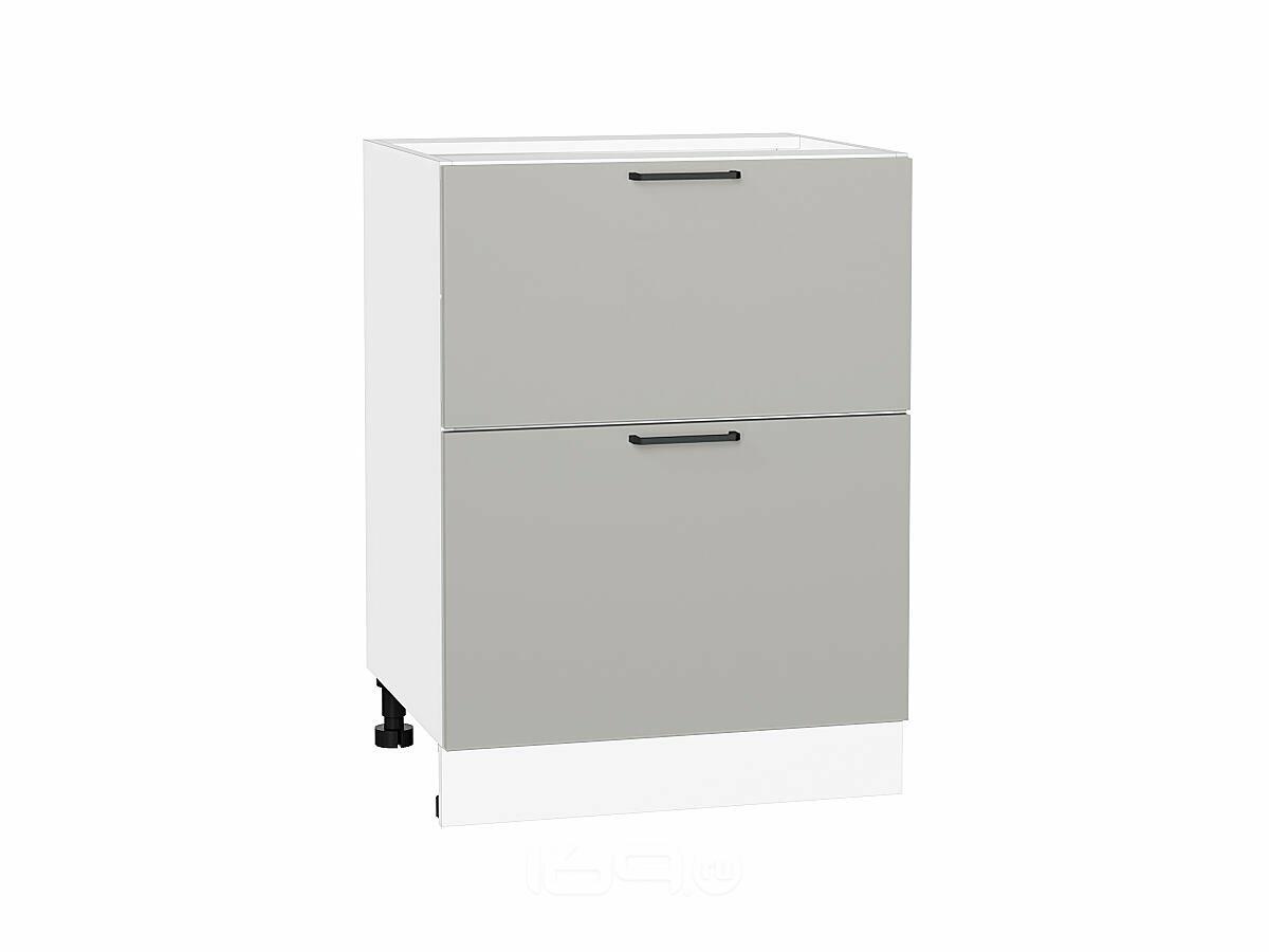 Шкаф нижний с 2-мя ящиками Флэт Light Grey In 2S/Белый 816*600*478
