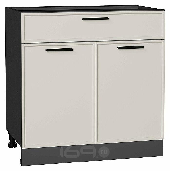 Шкаф нижний с 2-мя дверцами и ящиком Фрейм Cream Silk Graphite 816*800*484