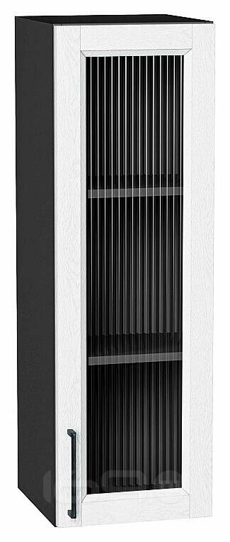 Шкаф верхний с 1-ой остекленной дверцей Сканди White Silkwood/Graphite 920*300*320
