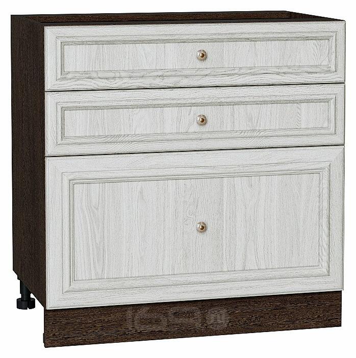 Шкаф нижний с 3-мя ящиками Шале White Dreamline Венге 816*800*480
