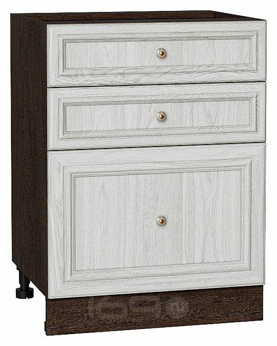 Шкаф нижний с 3-мя ящиками Шале White Dreamline Венге 816*600*480