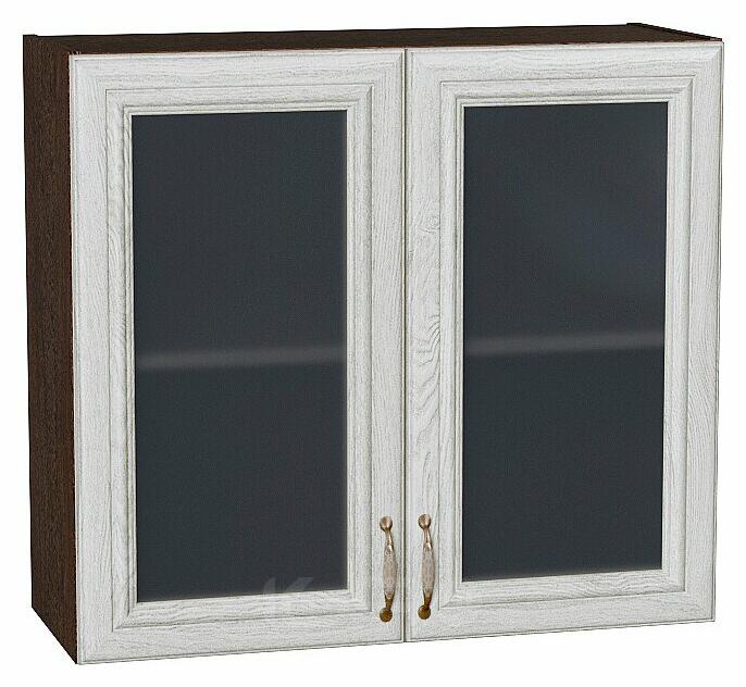 Шкаф верхний с 2-мя остекленными дверцами Шале White Dreamline Венге 716*800*320