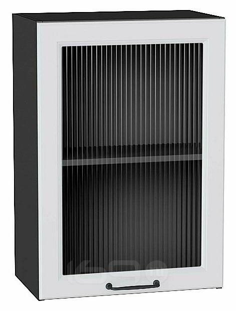 Шкаф верхний с 1-ой остекленной дверцей Ницца Blanco/Graphite 716*500*318