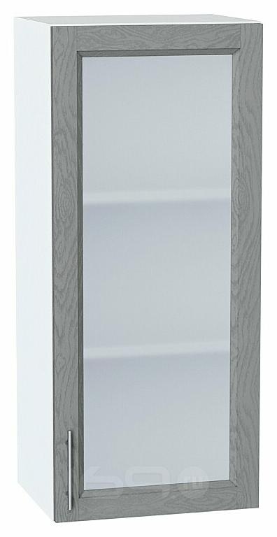 Шкаф верхний с 1-ой остекленной дверцей Сканди Grey Softwood Белый 920*400*320