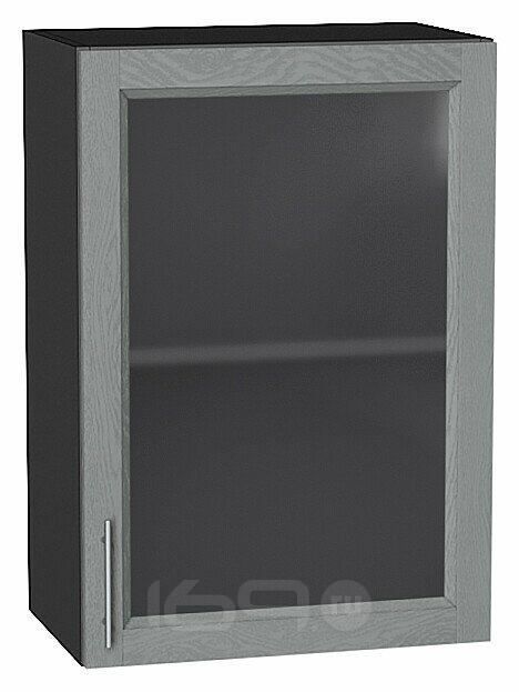 Шкаф верхний с 1-ой остекленной дверцей Сканди Grey Softwood Graphite 716*500*320