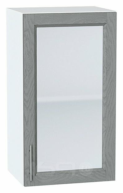 Шкаф верхний с 1-ой остекленной дверцей Сканди Grey Softwood Белый 716*400*320