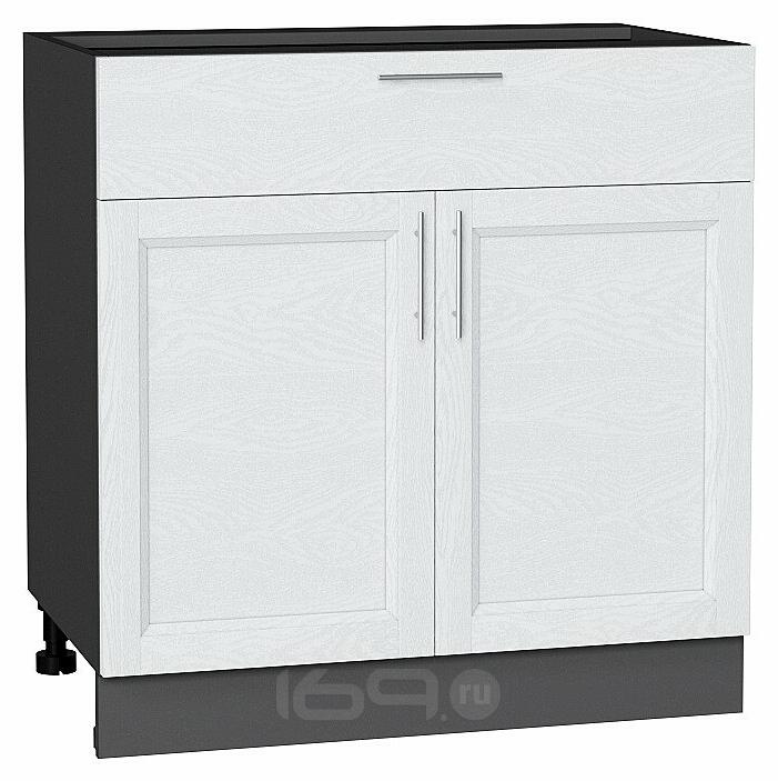 Шкаф нижний с 2-мя дверцами и ящиком Сканди White Softwood Graphite