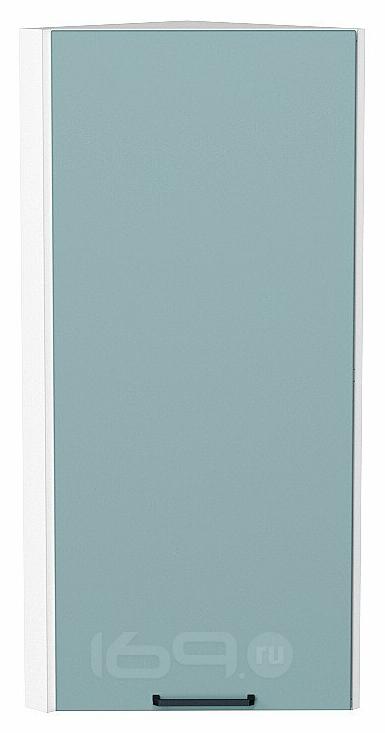 Шкаф верхний торцевой Флэт Grey-green In 2S/Белый 920*300*306