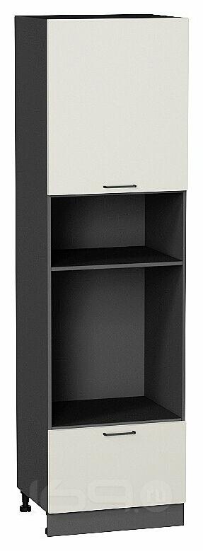 Шкаф пенал с 1-ой дверцей и ящиком под технику Флэт Cashmere In 2S/Graphite 2132*600*574